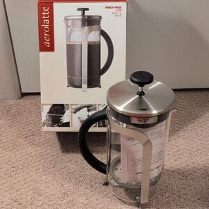 Stainless Steel French Press with Black Handle NEW